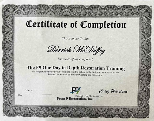 Front 9 Restoration Training Certification